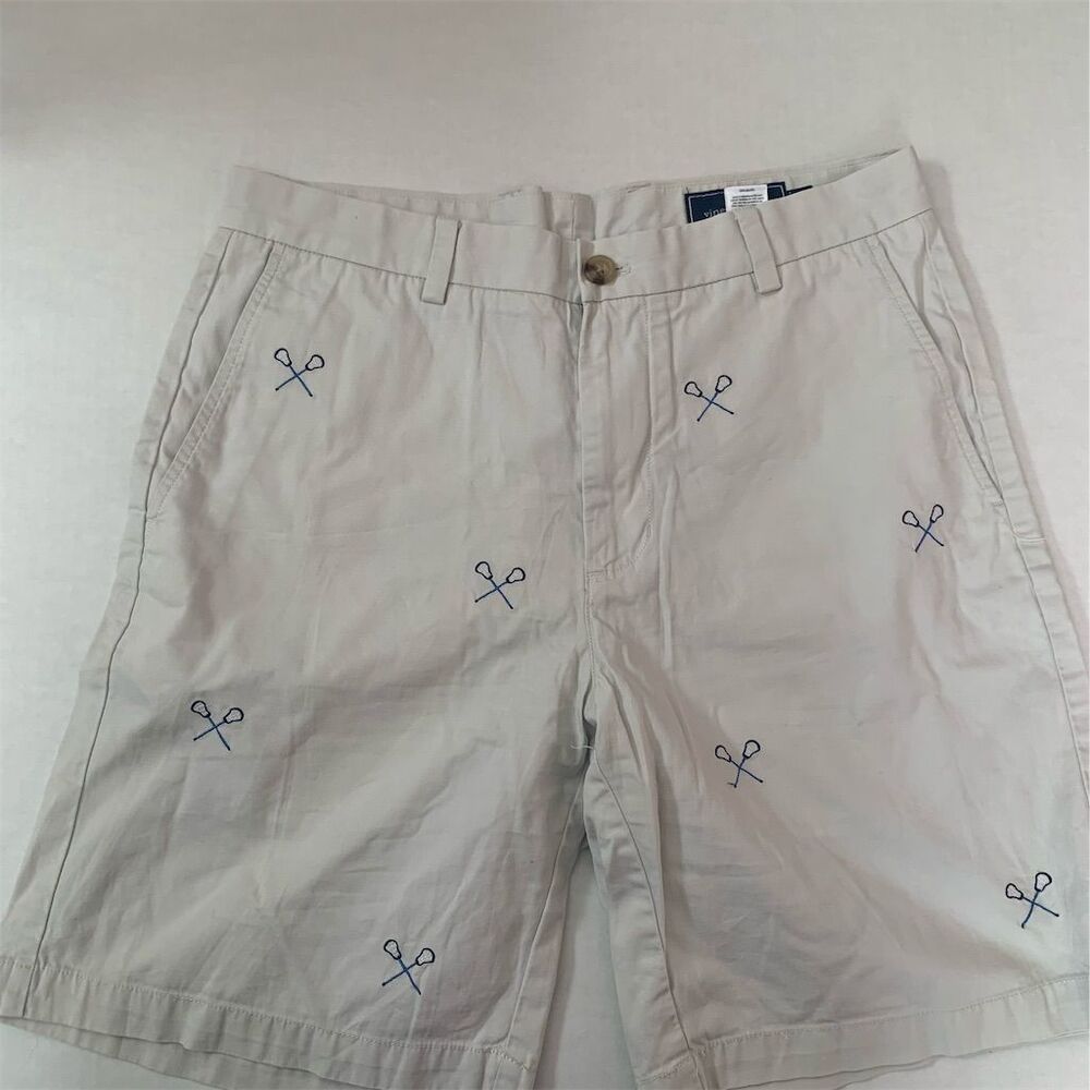 Vineyard Vines Men's Lacrosse Chino Shorts Ivory Size 32